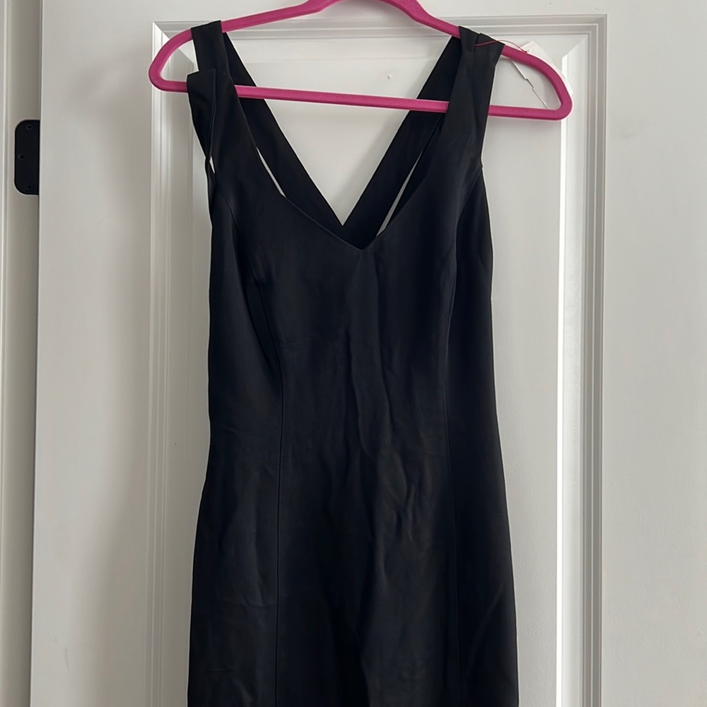 Y2K Miss Ashlee Black sleeveless formal gown prom dress side slit size 8